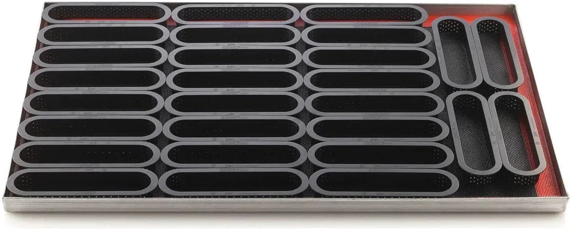 Silikomart - 5.7" x 1.3" Silicone Kit Tarte Ring Oblong, 6 Rings - KIT TARTE RING OBLONG