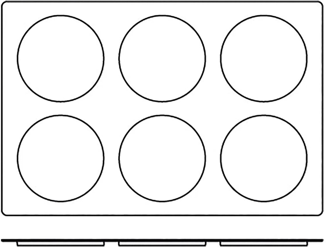 Silikomart - 6.2" x 0.39" Silicone 6 Compartment Black Large Capacity Disc Mold - SQ012