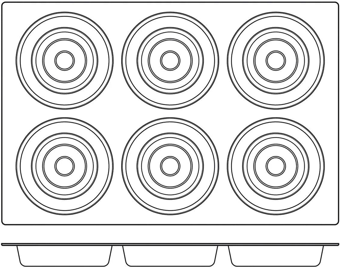 Silikomart - 6.5" x 1.5" Silicone Black 6 Compartment Tart Baking Mold - SQ031