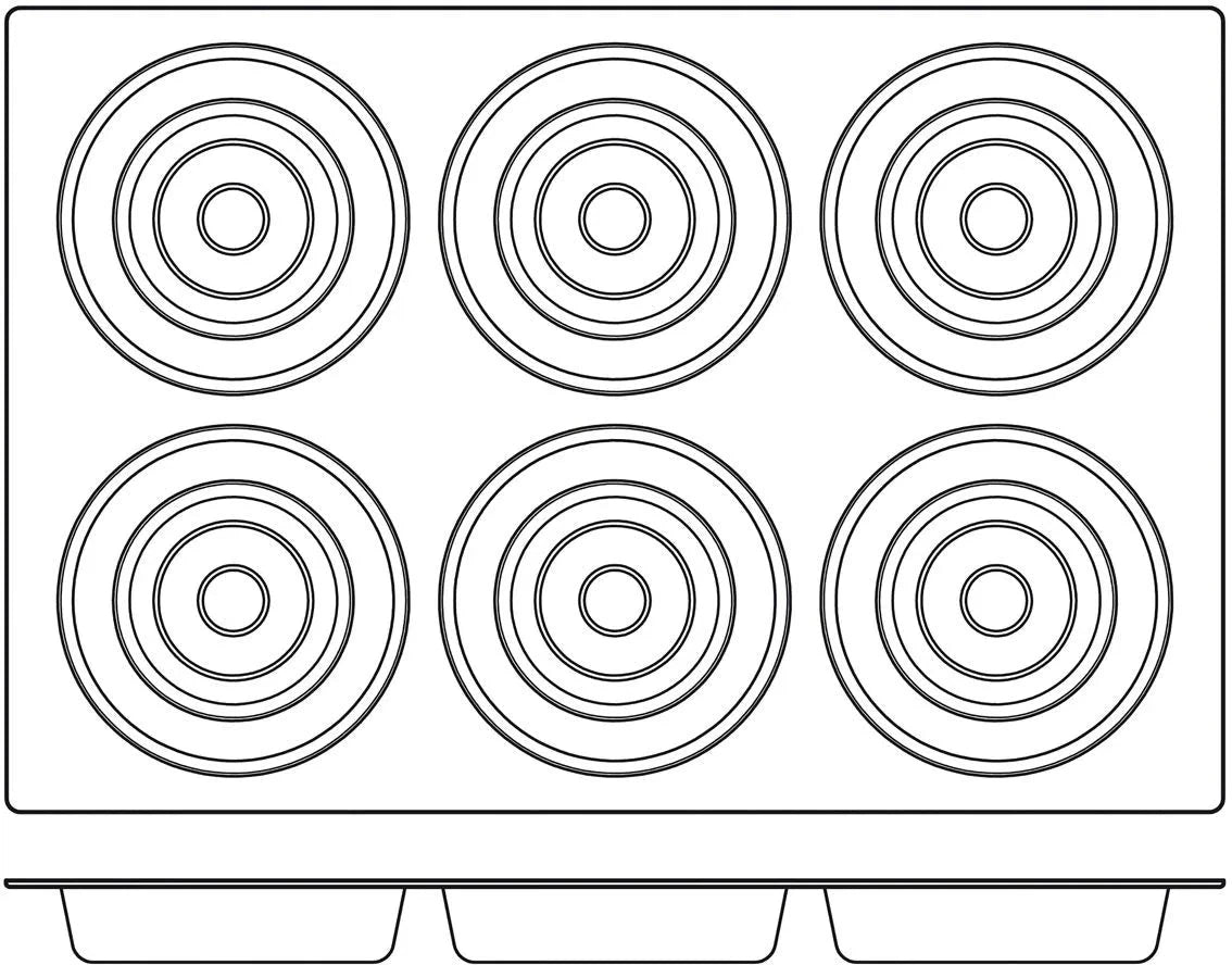 Silikomart - 6.5" x 1.5" Silicone Black 6 Compartment Tart Baking Mold - SQ031