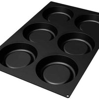 Silikomart - 6.5" x 1.5" Silicone Black 6 Compartment Tart Baking Mold - SQ031