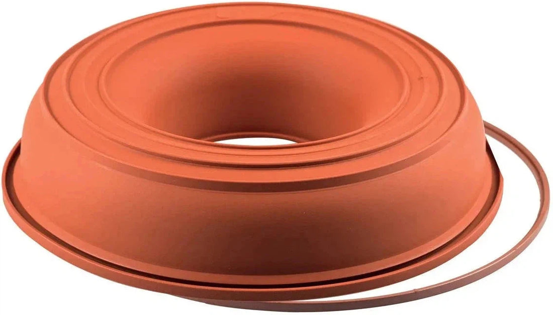 Silikomart - 9.4" x 2.1" Silicone Savarin Round Bundt Baking Mould with Safety Ring - SFT205