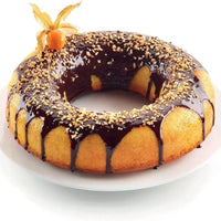 Silikomart - 9.4" x 2.1" Silicone Savarin Round Bundt Baking Mould with Safety Ring - SFT205