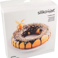Silikomart - 9.4" x 2.1" Silicone Savarin Round Bundt Baking Mould with Safety Ring - SFT205