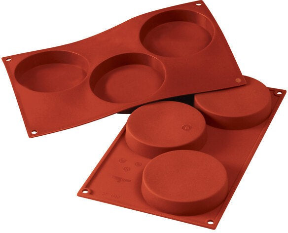 Silikomart - Silicone 3 Compartment Sponge Base Baking Mold - SF042