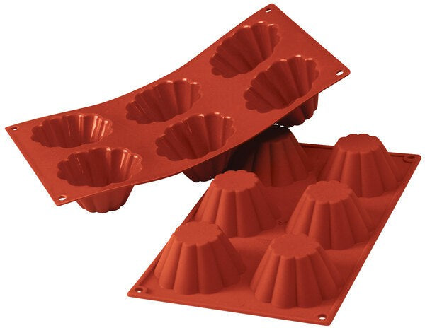 Silikomart - Silicone 6 Compartment Briochettes Baking Mold - SF034