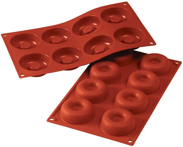 Silikomart - Silicone 8 Compartment Medium Savarins Baking Mold - SF011