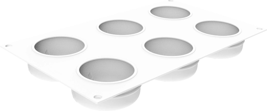 Silikomart - Silicone Mold with 6 Round-with-Snowflake - CURVE NEVE110
