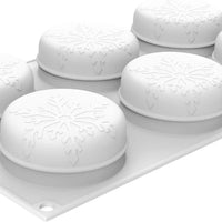 Silikomart - Silicone Mold with 6 Round-with-Snowflake - CURVE NEVE110