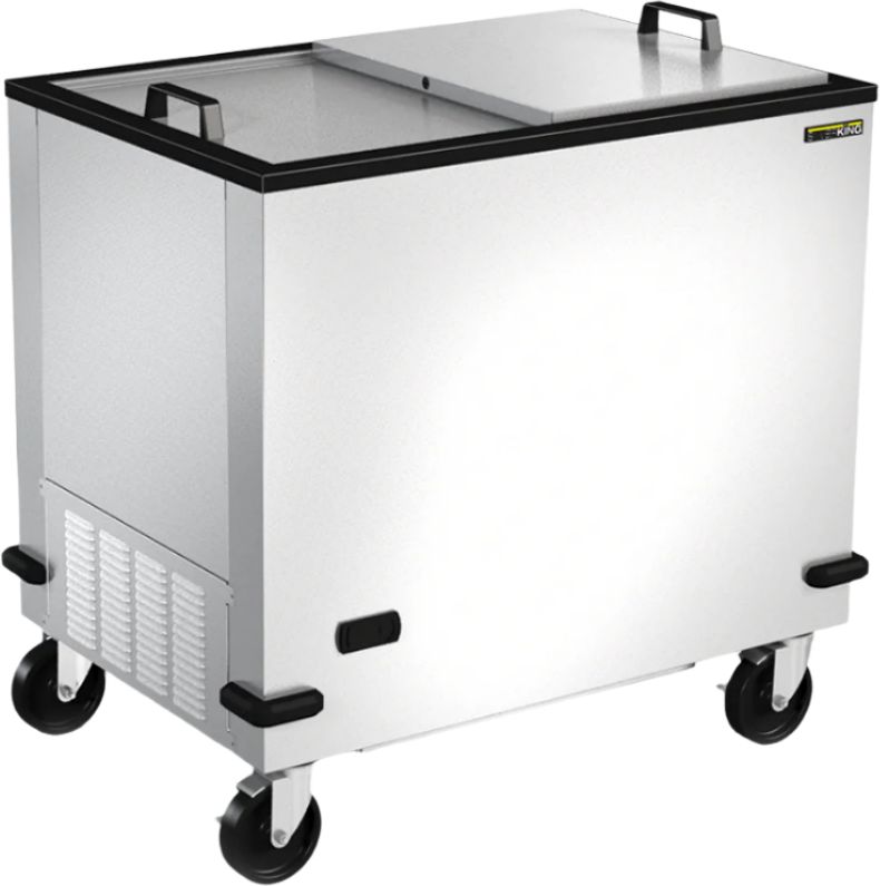 Mobile Freezer Rack Silver King - 34” Mobile Freezer with Insulated Side-to-side Sliding L ...
