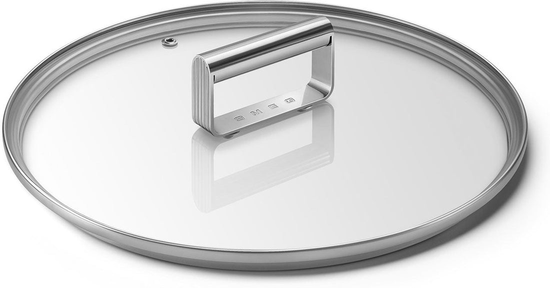 Smeg - 10″ Flat Tempered Glass Lid With Stainless Steel Rim - CKFL2601