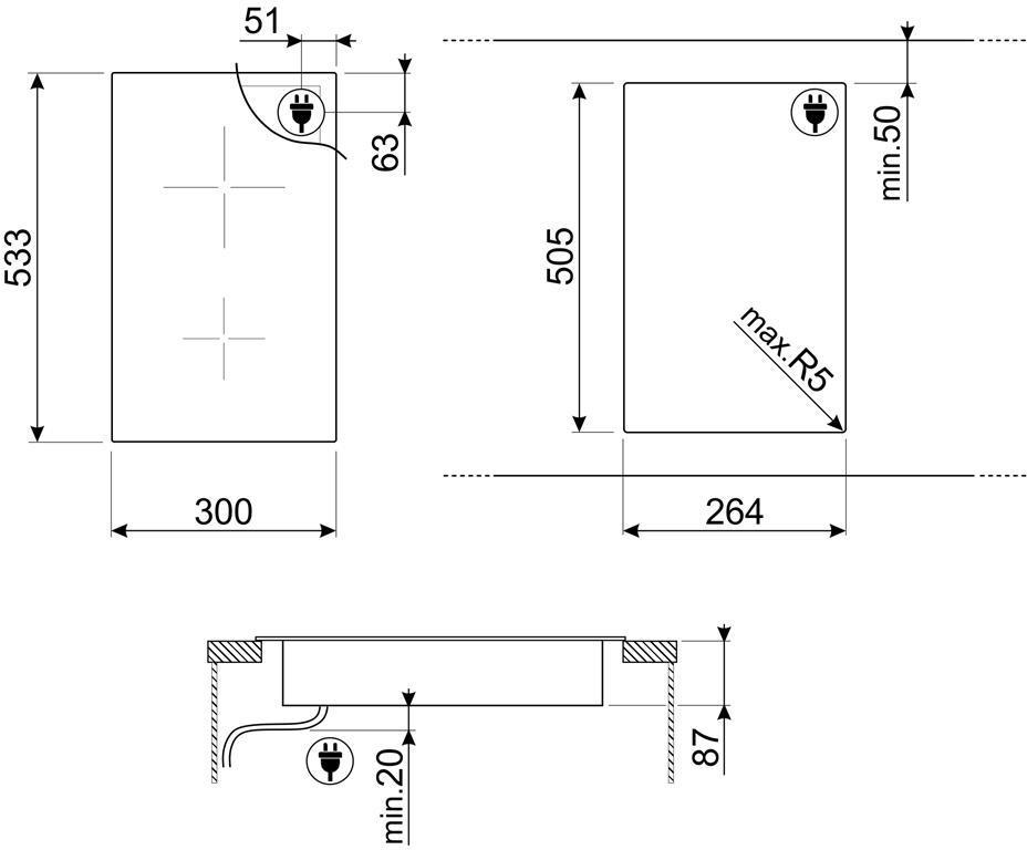 Smeg - 12" 2-Burner Electric Drop-In Ceramic Cooktop - SEU122B (Special Order Item)