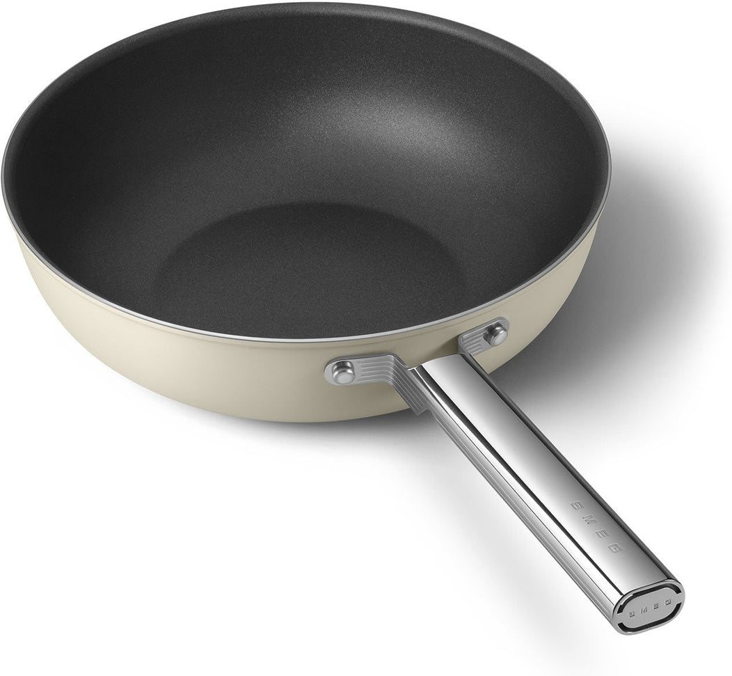 Smeg - 12" 50's Style Non-Stick Wok Cream - CKFW3001CRM
