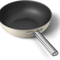 Smeg - 12" 50's Style Non-Stick Wok Cream - CKFW3001CRM