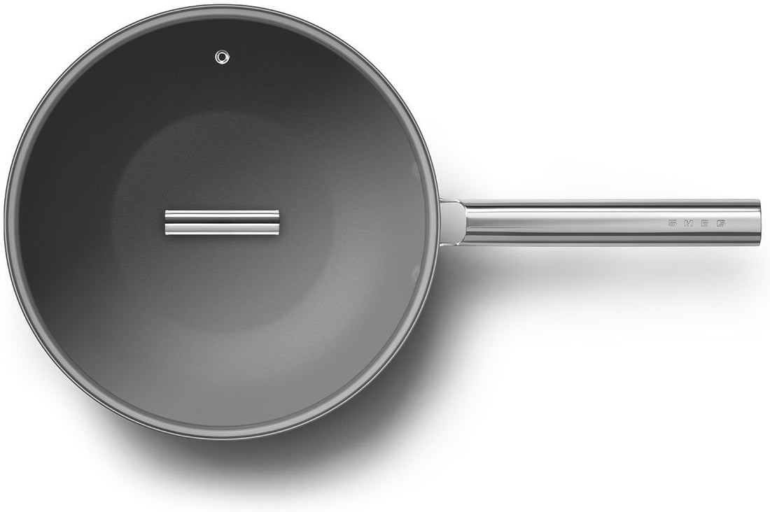 Smeg - 12" 50's Style Non-Stick Wok Cream - CKFW3001CRM