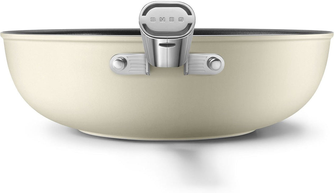 Smeg - 12" 50's Style Non-Stick Wok Cream - CKFW3001CRM