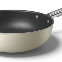 Smeg - 12" 50's Style Non-Stick Wok Cream - CKFW3001CRM