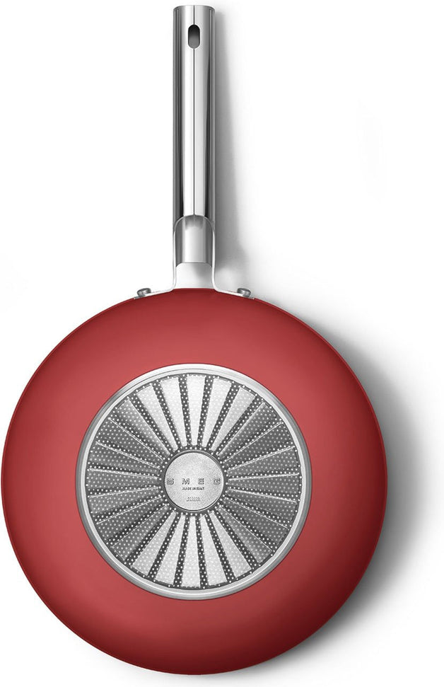 Smeg - 12" 50's Style Non-Stick Wok Red - CKFW3001RDM