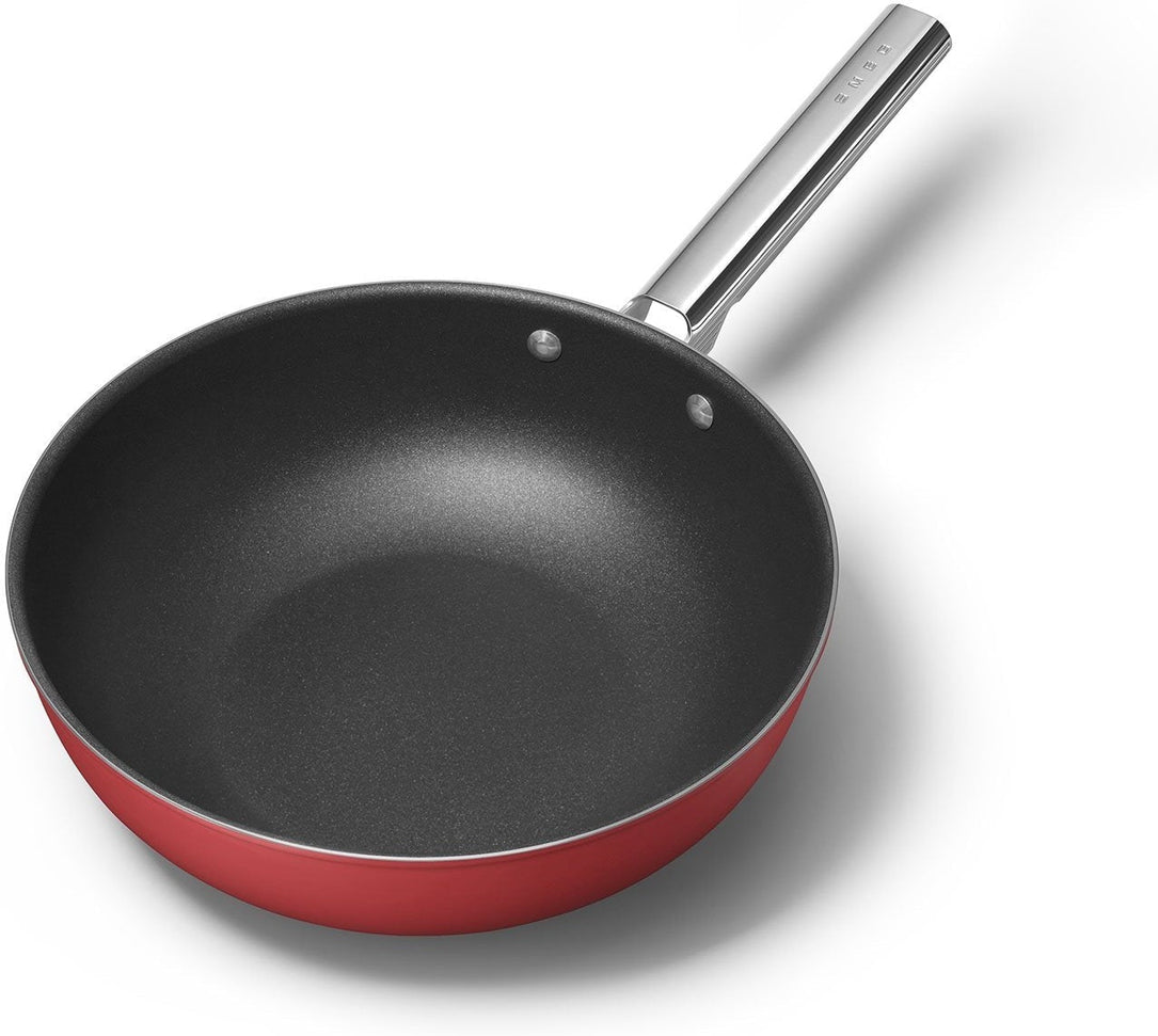Smeg - 12" 50's Style Non-Stick Wok Red - CKFW3001RDM