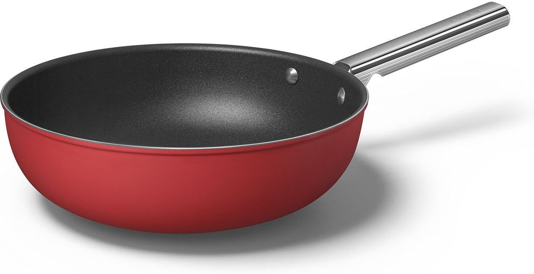 Smeg - 12" 50's Style Non-Stick Wok Red - CKFW3001RDM
