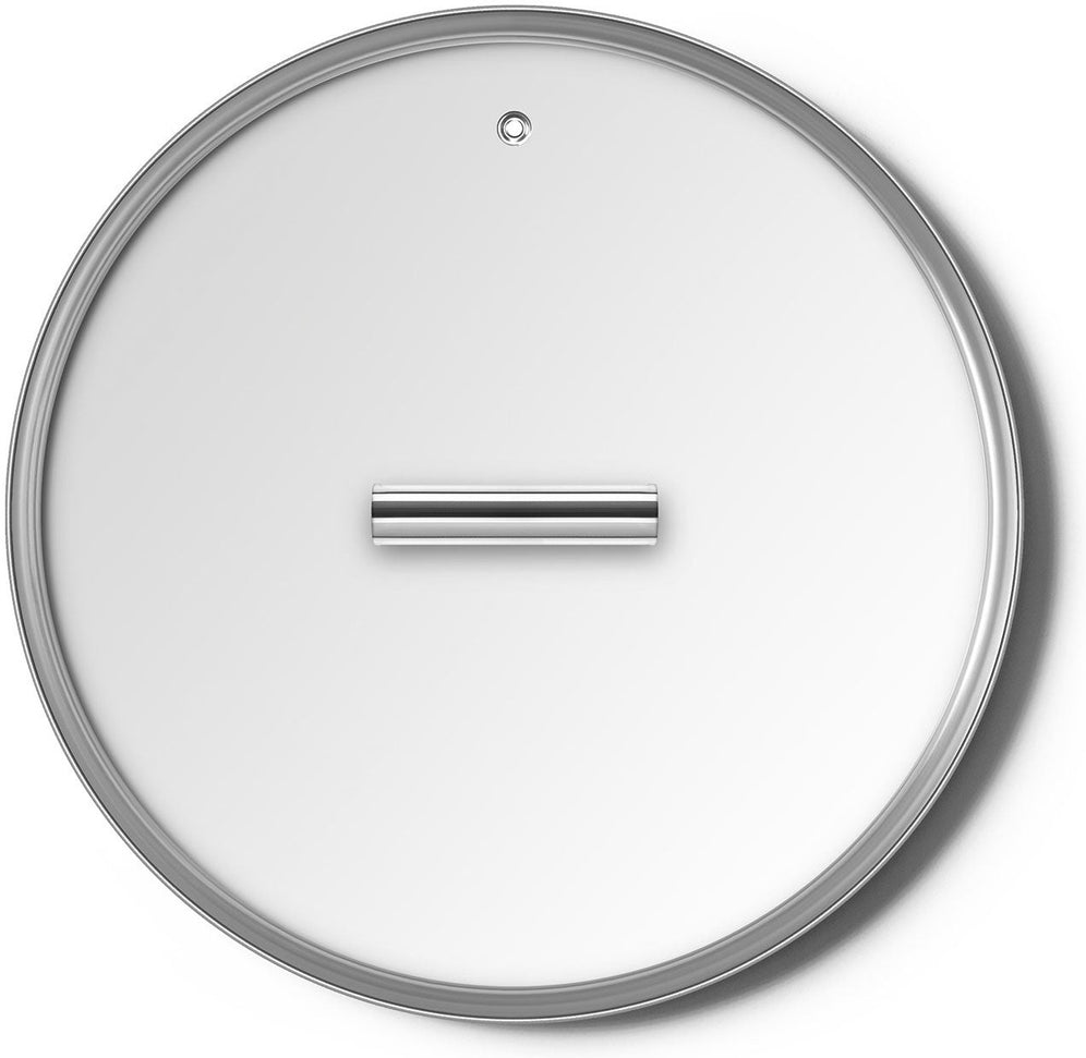 Smeg - 12″ Flat Tempered Glass Lid With Stainless Steel Rim - CKFL3001