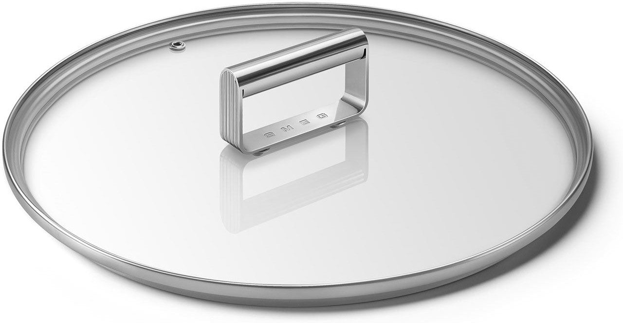 Smeg - 12″ Flat Tempered Glass Lid With Stainless Steel Rim - CKFL3001