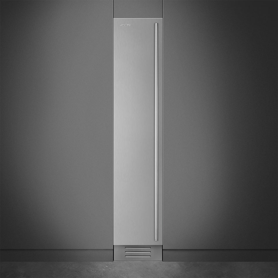Smeg - 18” Stainless Steel Built-In Freezer Column, Left Hinge - FZU18LX