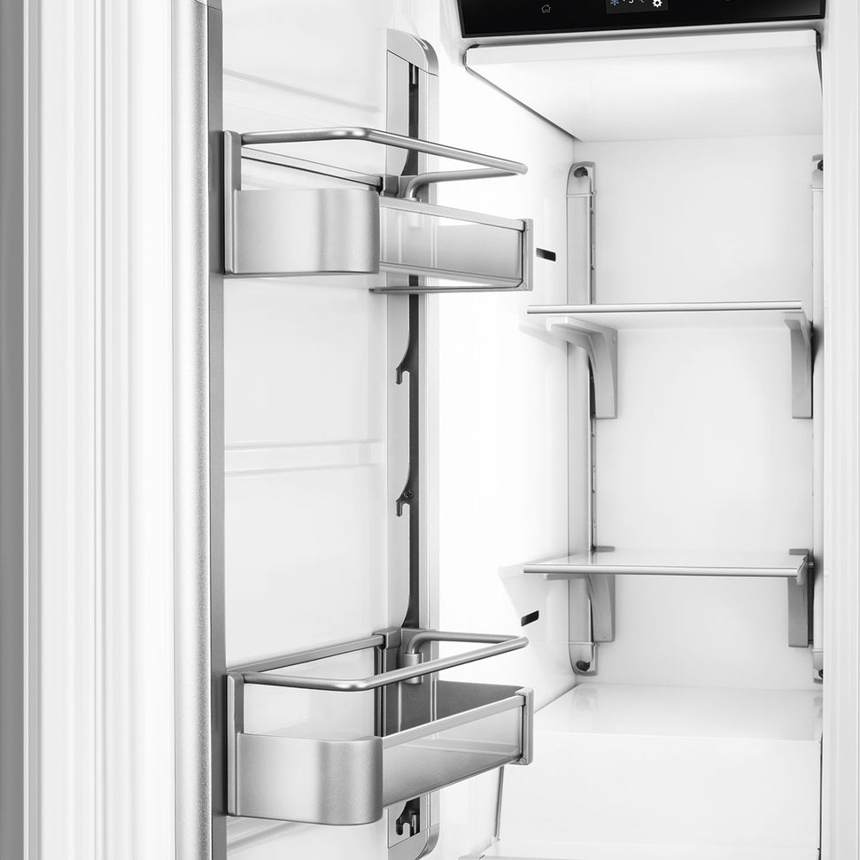Smeg - 18” Stainless Steel Built-In Freezer Column, Left Hinge - FZU18LX