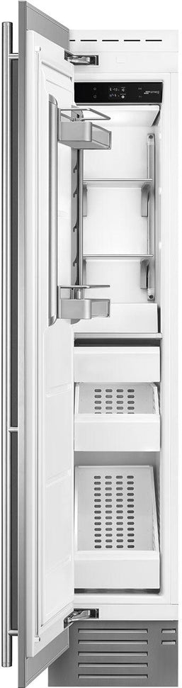 Smeg - 18” Stainless Steel Built-In Freezer Column, Left Hinge - FZU18LX