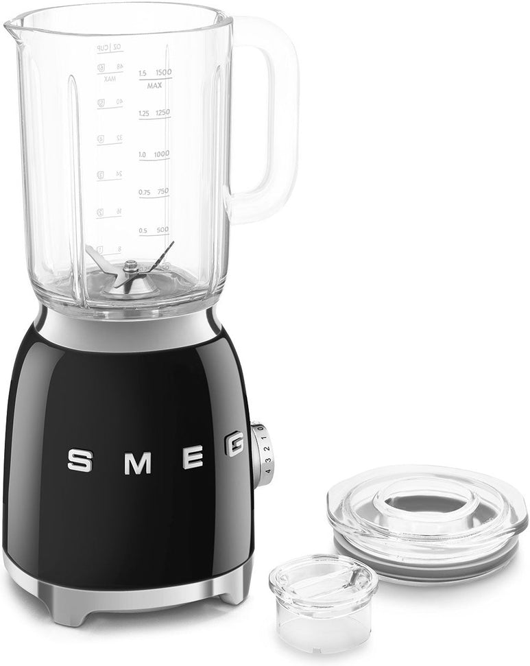 Smeg - 1.6 Qt Retro 50's Style Black Table Blender - BLF03BLUS