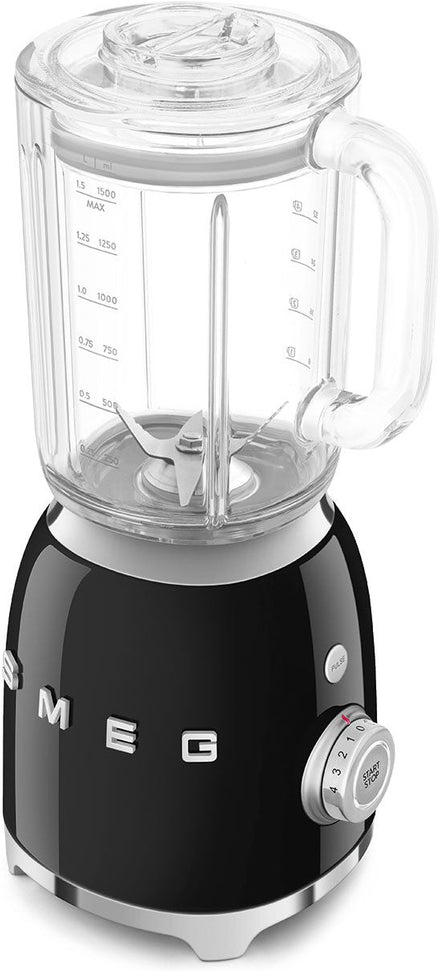 Smeg - 1.6 Qt Retro 50's Style Black Table Blender - BLF03BLUS - DISCONTINUED