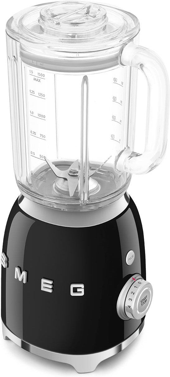 Smeg - 1.6 Qt Retro 50's Style Black Table Blender - BLF03BLUS - DISCONTINUED