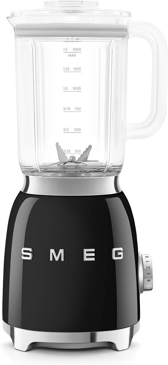 Smeg - 1.6 Qt Retro 50's Style Black Table Blender - BLF03BLUS - DISCONTINUED