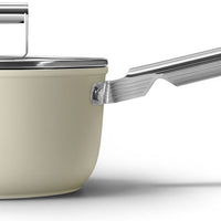 Smeg - 20" Cream Non-Stick Sauce Pan With Lid - CKFS2011CRM