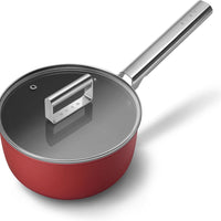 Smeg - 20" Red Non-Stick Sauce Pan With Lid - CKFS2011RDM