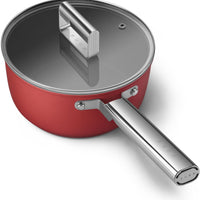 Smeg - 20" Red Non-Stick Sauce Pan With Lid - CKFS2011RDM