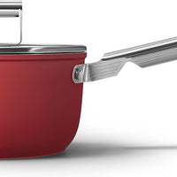 Smeg - 20" Red Non-Stick Sauce Pan With Lid - CKFS2011RDM
