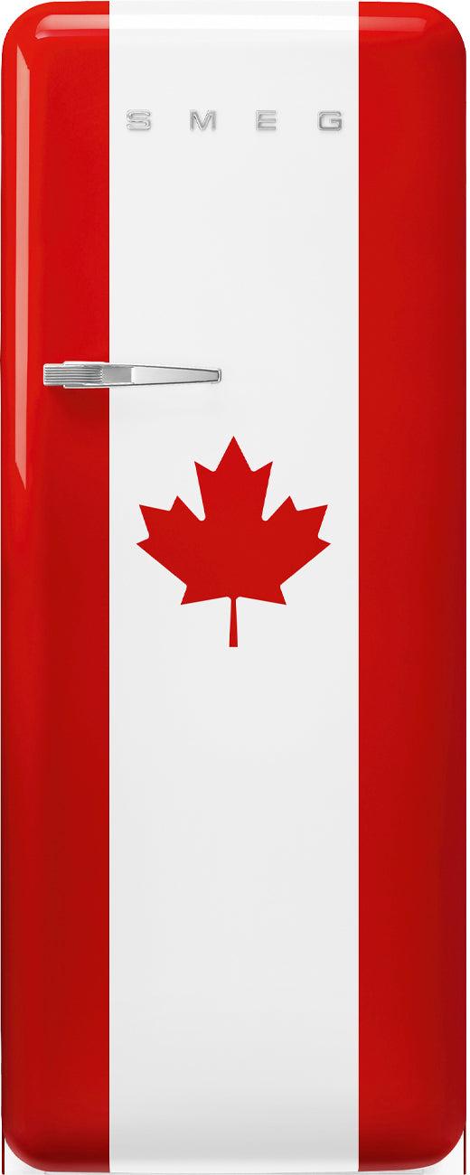 Smeg - 24" 50's Retro Style Canadian Flag Right Hinge Refrigerator - FAB28URDCA3