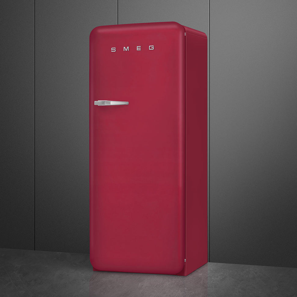 Smeg - 24" 50's Retro Style Refrigerator Right Hinge Matte Ruby Red - FAB28URDRB3 (Special Order Item)