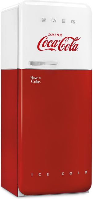 Smeg - 24" 50's Retro Style Refrigerator/Freezer Right Hinge Coca Cola - FAB28URDCC3