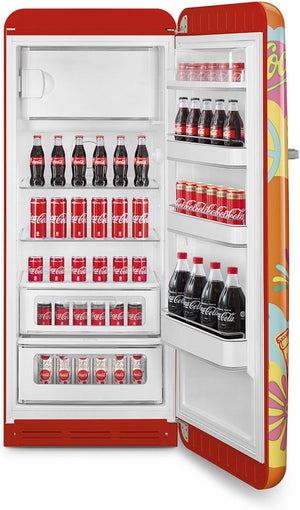 Smeg - 24" 50's Retro Style Refrigerator/Freezer Right Hinge Coca Cola Unity - FAB28URDUN3
