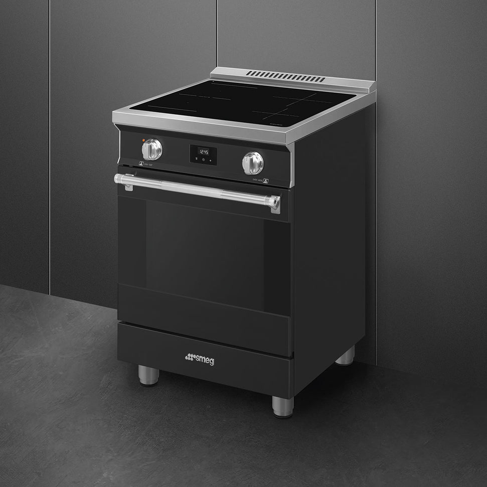 Smeg - 24" Freestanding Matte Black Induction Range - SPR24UIMAN