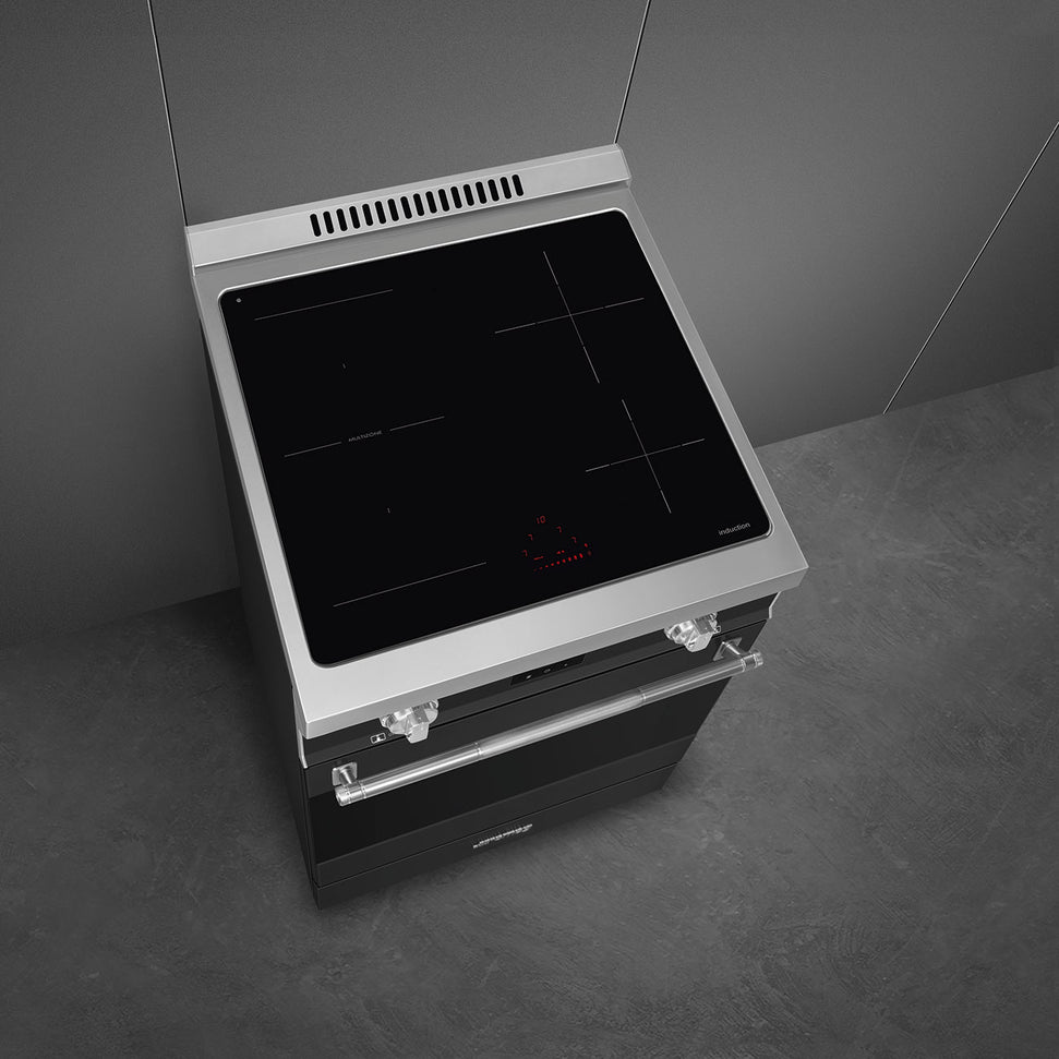 Smeg - 24" Freestanding Matte Black Induction Range - SPR24UIMAN