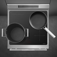 Smeg - 24" Freestanding Matte Black Induction Range - SPR24UIMAN