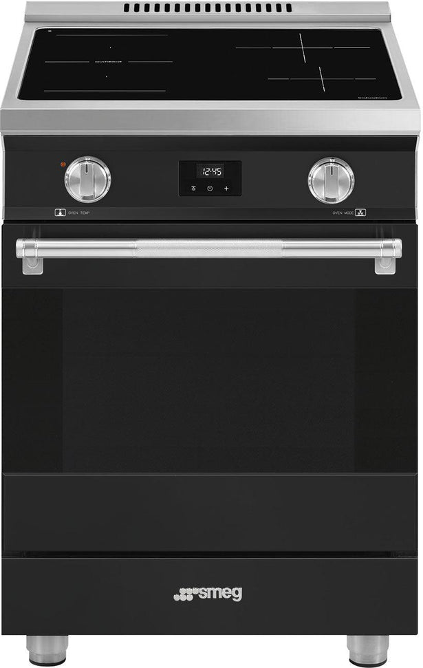 Smeg - 24" Freestanding Matte Black Induction Range - SPR24UIMAN