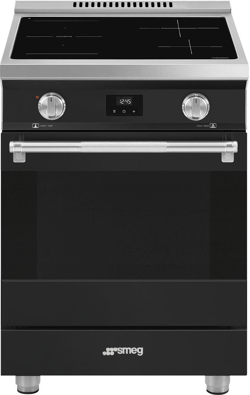 Smeg - 24" Freestanding Matte Black Induction Range - SPR24UIMAN