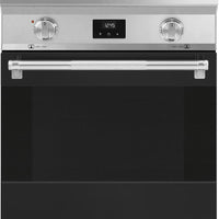 Smeg - 24" Freestanding Matte Black Stainless Steel Induction Range - SPR24UIMANX
