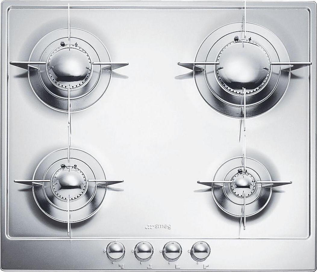 Smeg - 24" Piano Design 4-Burner Gas Drop-In Cooktop - Stainless - PU64ES (Special Order Item)