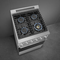 Smeg - 24" Professional Stainless-Steel ALL GAS Range - SPR24UGGX (Special Order Item)