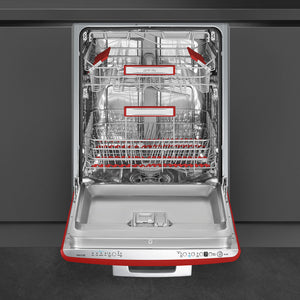 Smeg - 24" Red Retro Dishwasher - STU2FABRD2